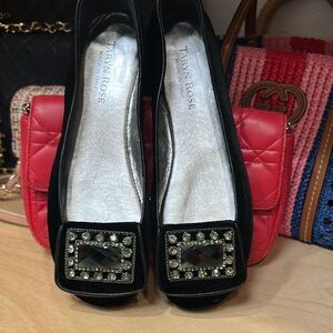 Taryn Rose Brice Velvet Python Flats